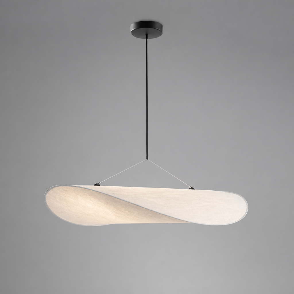 Art Deco Silk LED Oval Pendant Light – image 2