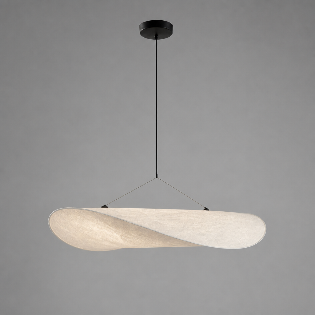 Art Deco Silk LED Oval Pendant Light – image 4