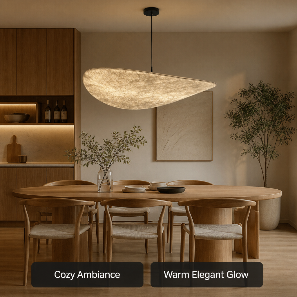 Art Deco Silk LED Oval Pendant Light – image 7