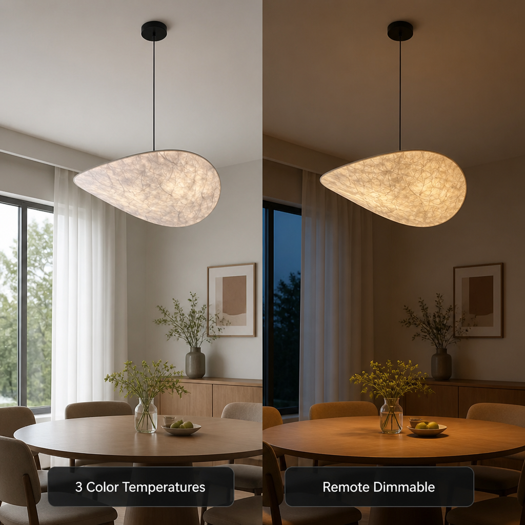 Art Deco Silk LED Oval Pendant Light – image 8
