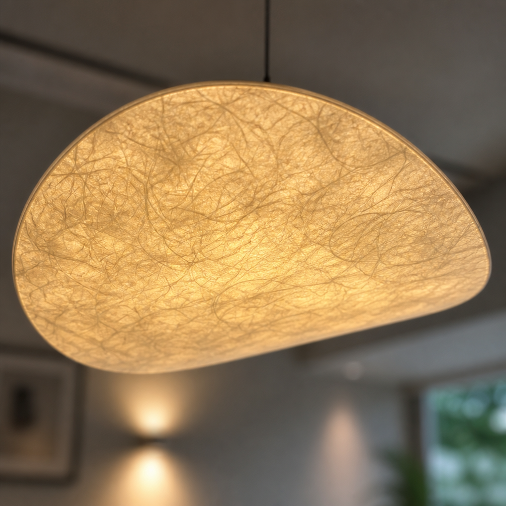 Art Deco Silk LED Oval Pendant Light – image 13
