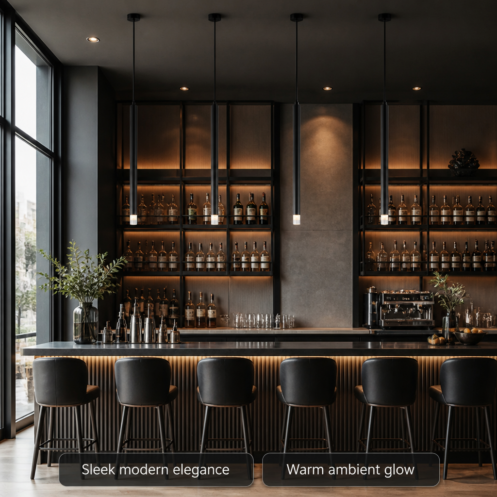 Black 4-Light Linear Pendant Light – image 3