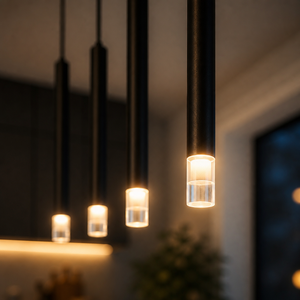 Black 4-Light Linear Pendant Light – image 5