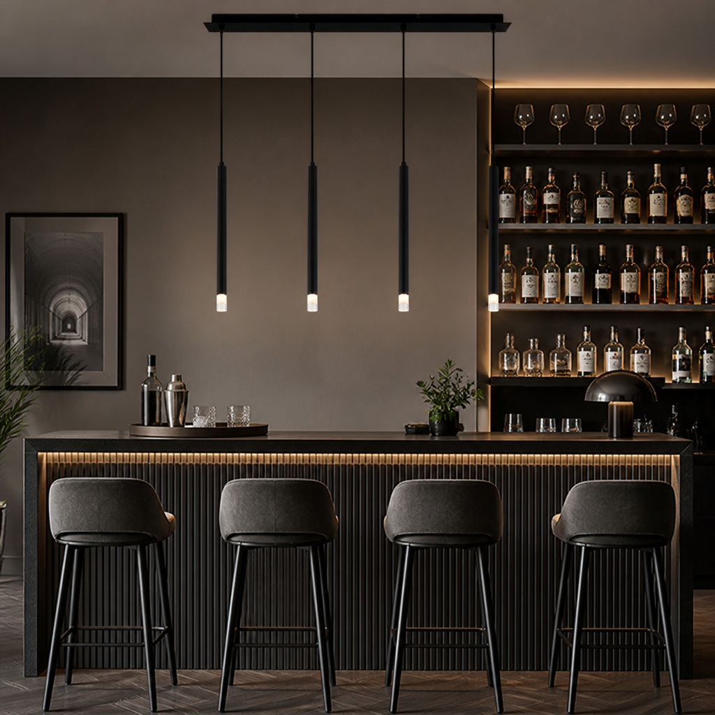 Black 4-Light Linear Pendant Light – image 8