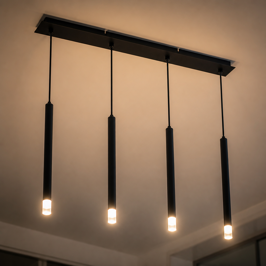 Black 4-Light Linear Pendant Light – image 9