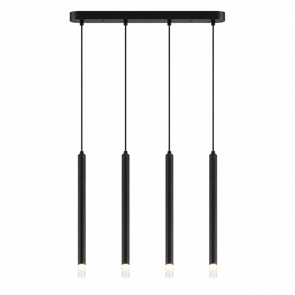 Black 4-Light Linear Pendant Light – image 1