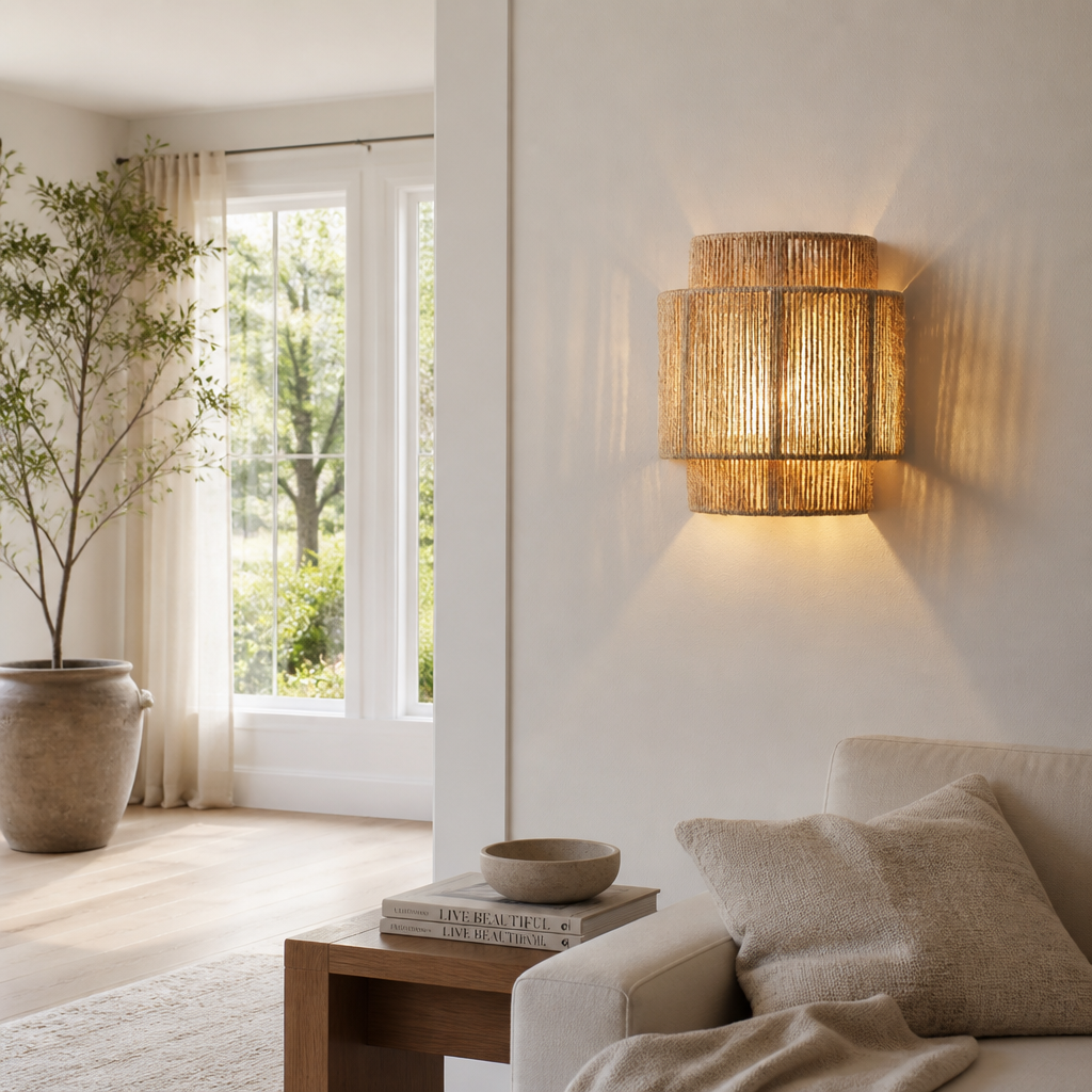 Boho Hemp Rope Wall Sconce – image 2