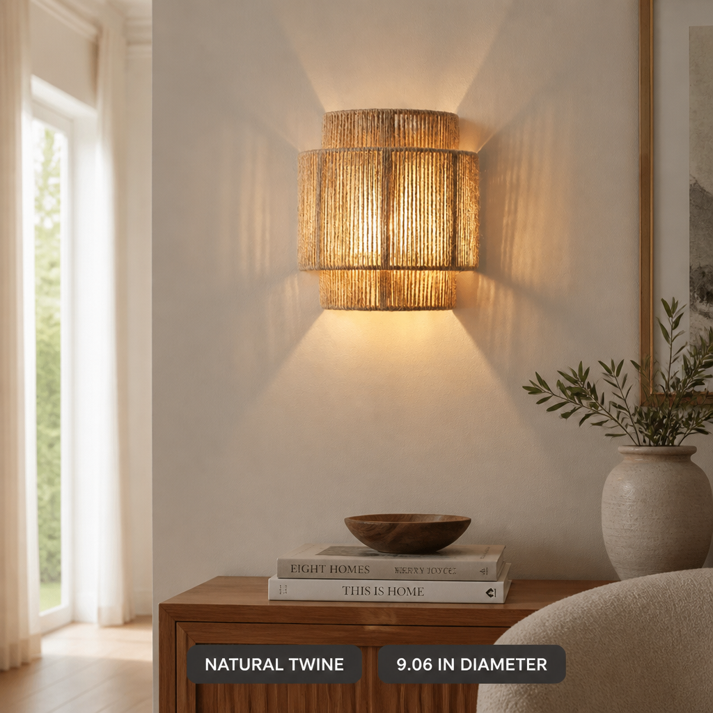 Boho Hemp Rope Wall Sconce – image 3