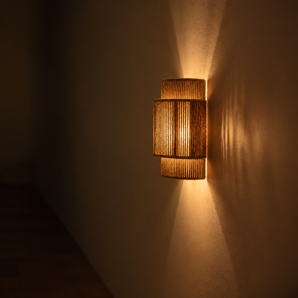 Boho Hemp Rope Wall Sconce – image 6