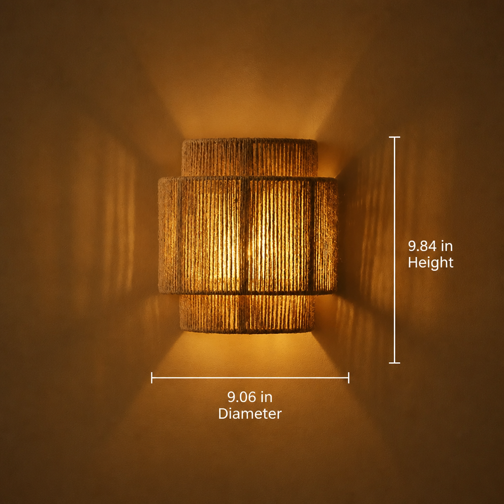 Boho Hemp Rope Wall Sconce – image 7