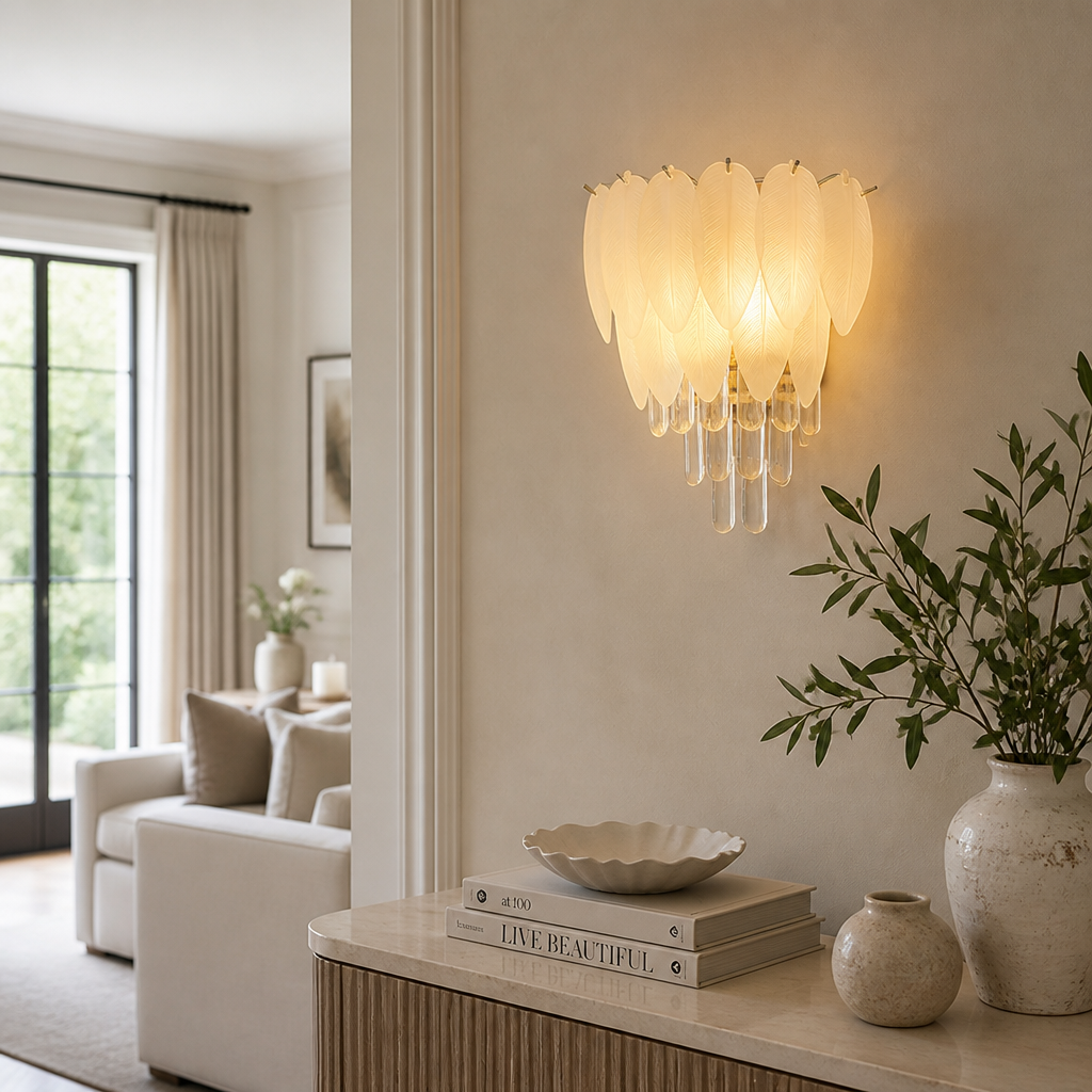 Frosted Leaf LED Wall Sconce – image 2