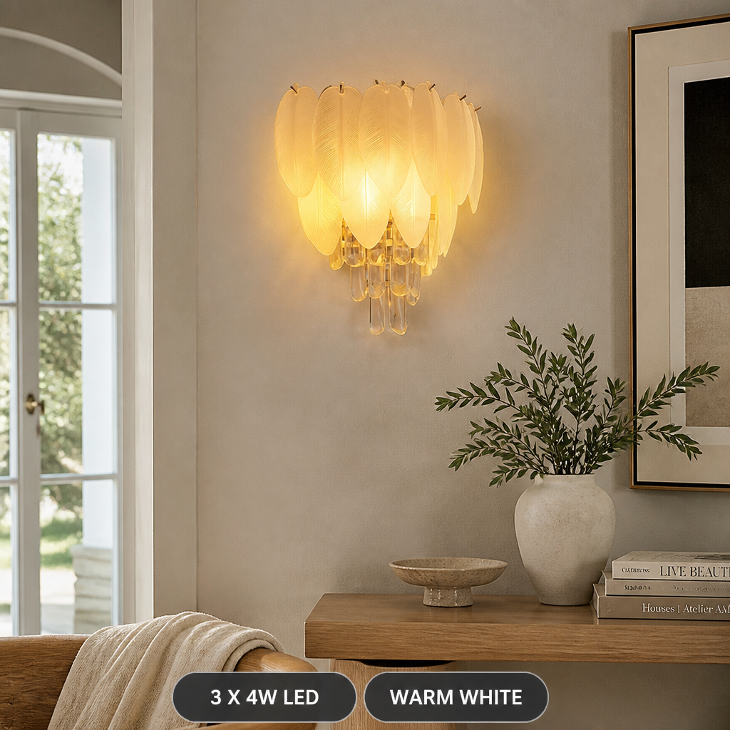 Frosted Leaf LED Wall Sconce – image 3