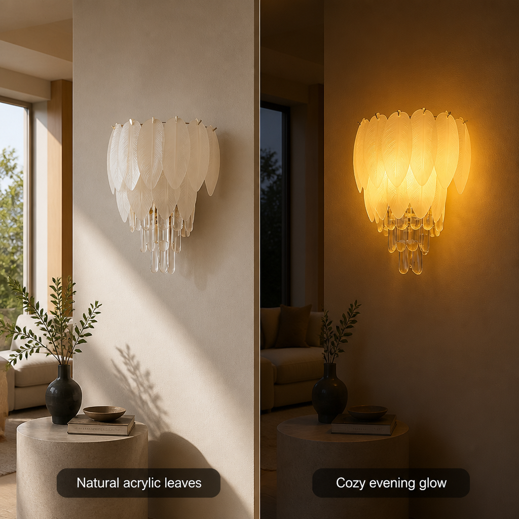 Frosted Leaf LED Wall Sconce – image 4