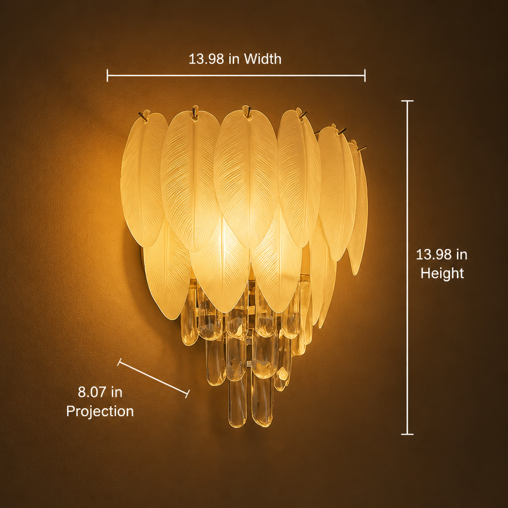 Frosted Leaf LED Wall Sconce – image 7