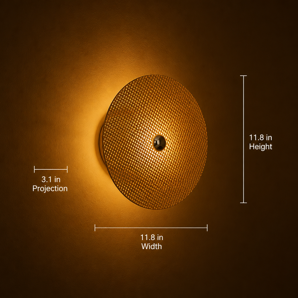 Round Woven Imitation Rattan Wall Sconce – image 7