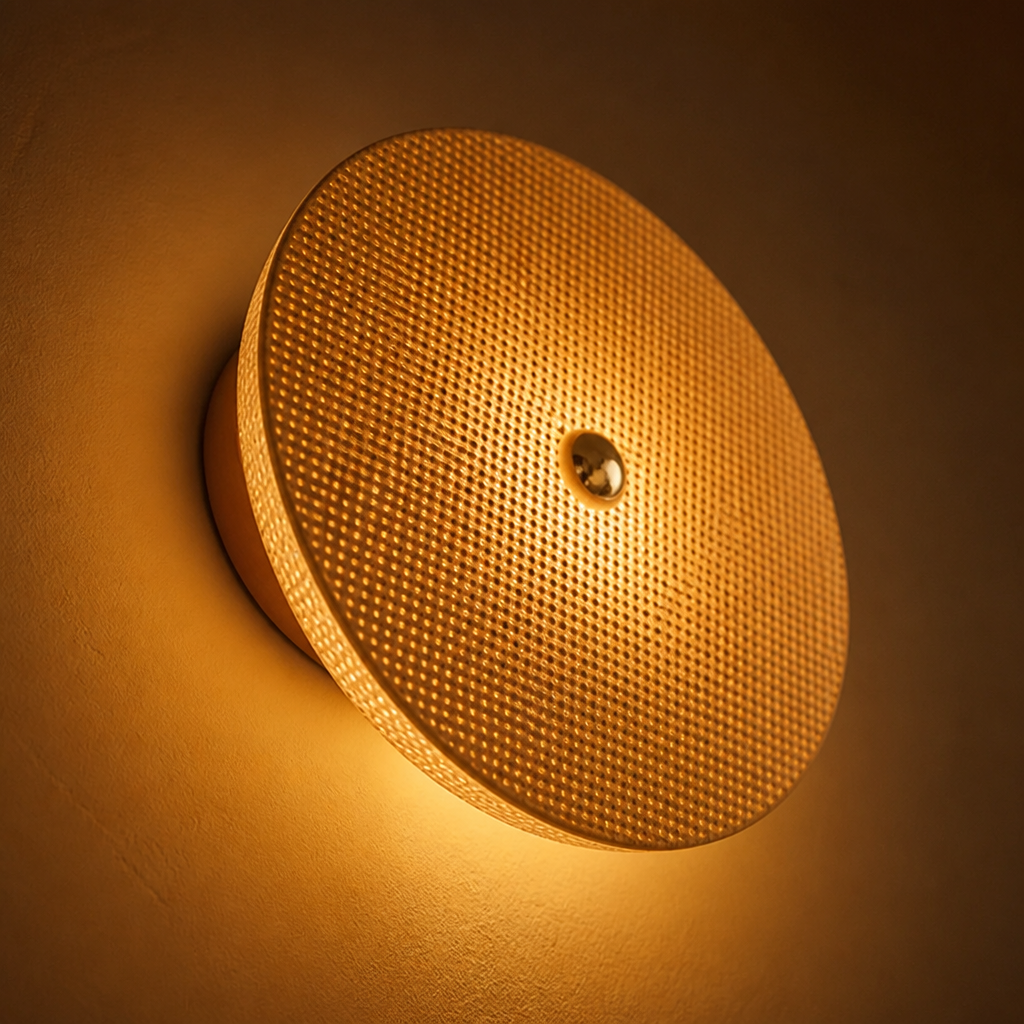Round Woven Imitation Rattan Wall Sconce – image 9