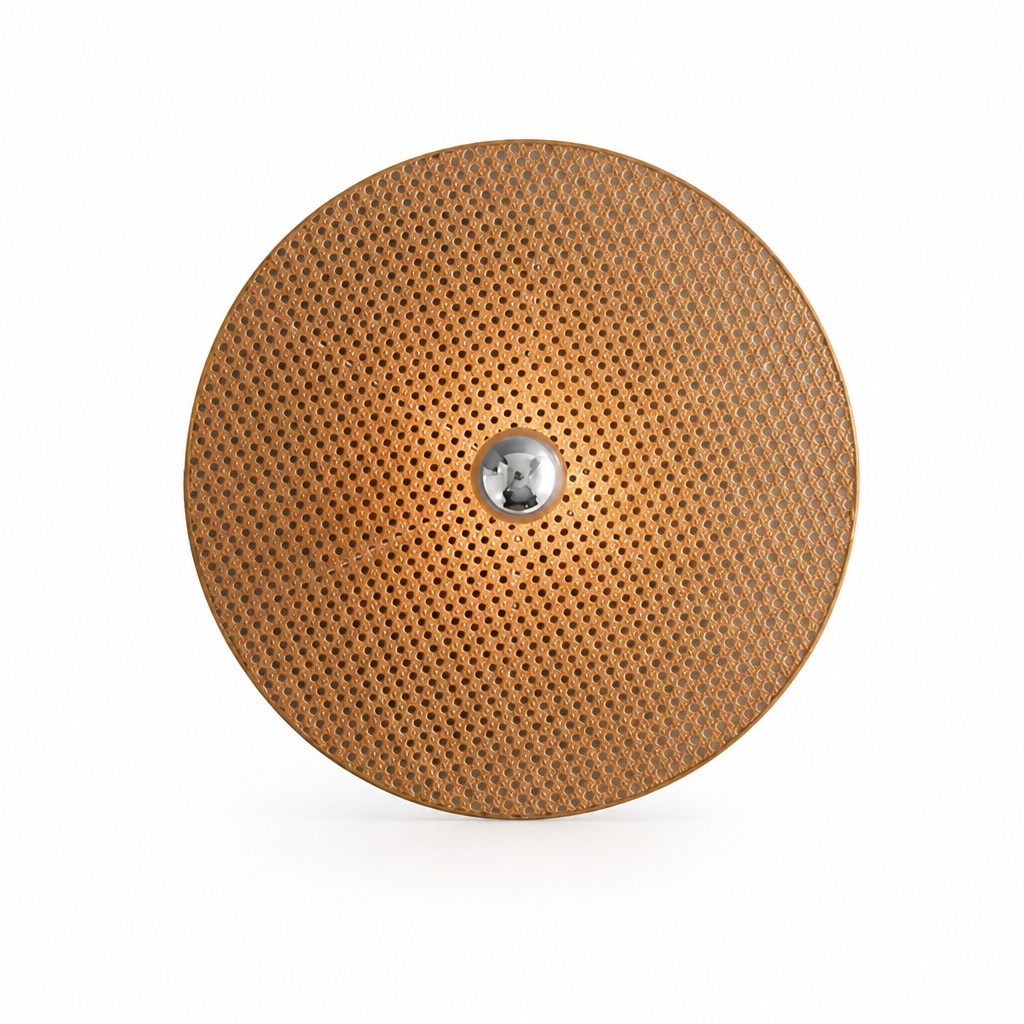 Round Woven Imitation Rattan Wall Sconce – image 1